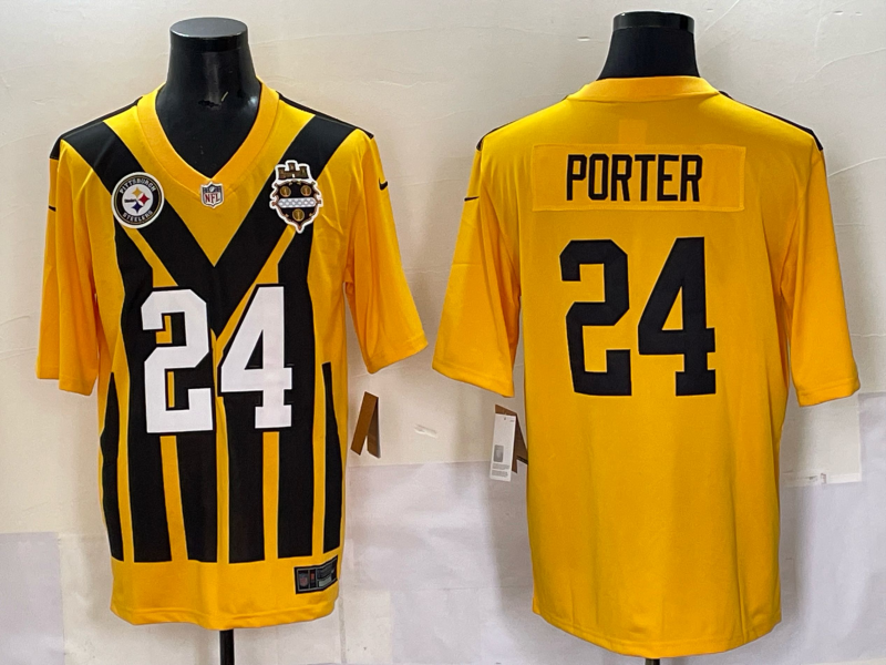 Men Pittsburgh Steelers #24 Porter Yellow Retro 2025 Nike Limited NFL Jersey style 002